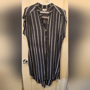 Chai Fashions Striped Sleeveless Button-Down Dress